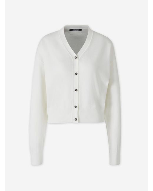 Jacquemus White Round Neck Cardigan