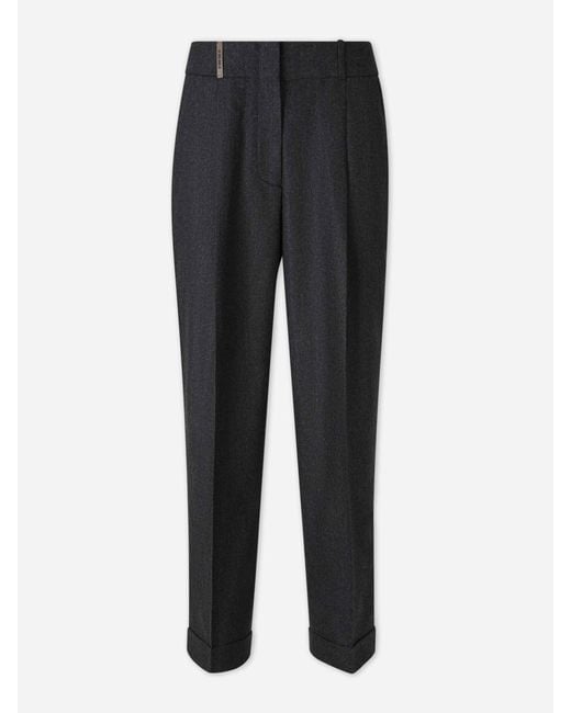 Peserico Black Straight Dress Pants
