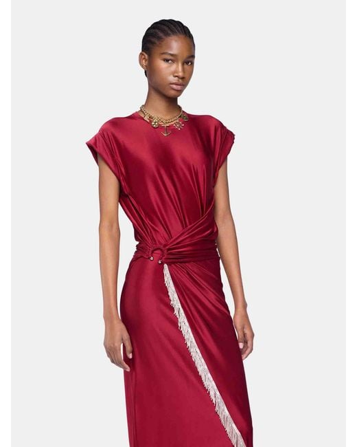 Robe Longue En Jersey Rabanne en coloris Red
