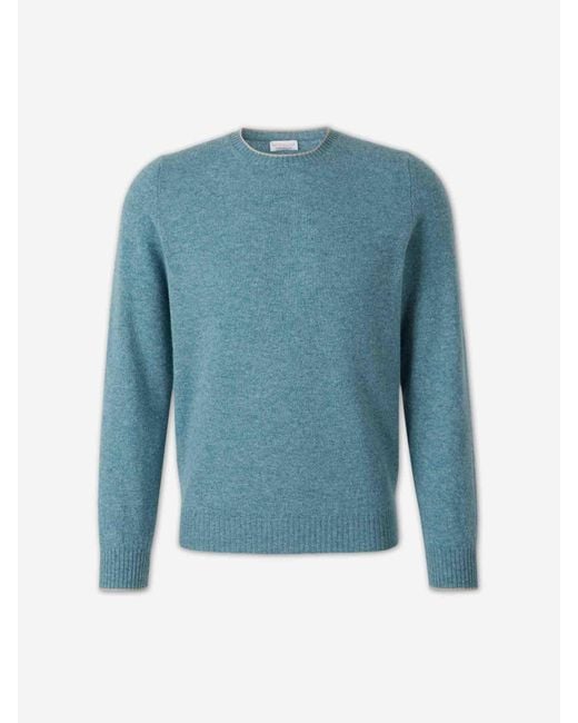 Santa Eulalia Blue Cashmere Crew Neck Sweater for men
