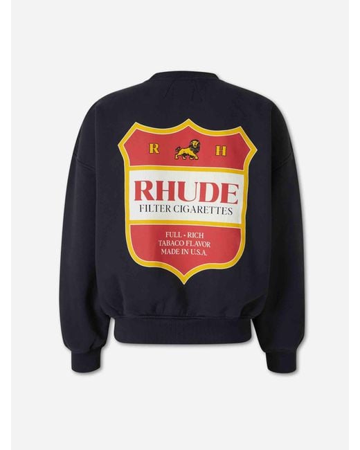 Rhude Blue Crew Neck Sweatshirt for men