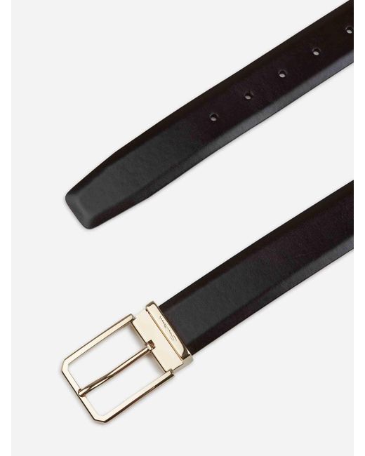 Santoni Brown Adjustable Leather Belt for men