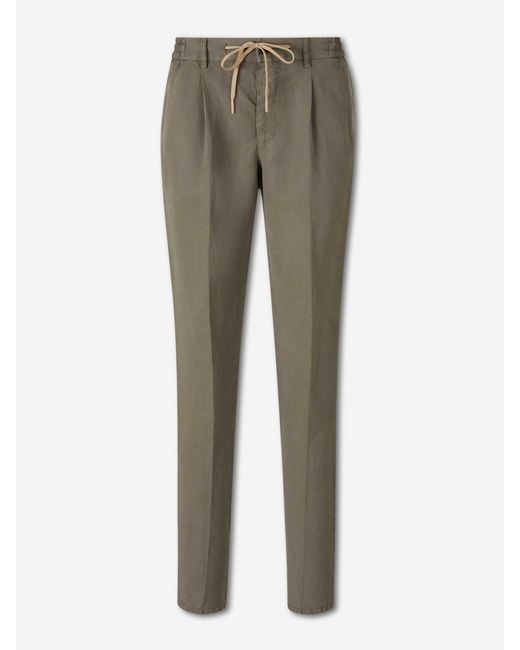 Santa Eulalia Gray Straight Leg Trousers With Pleats for men