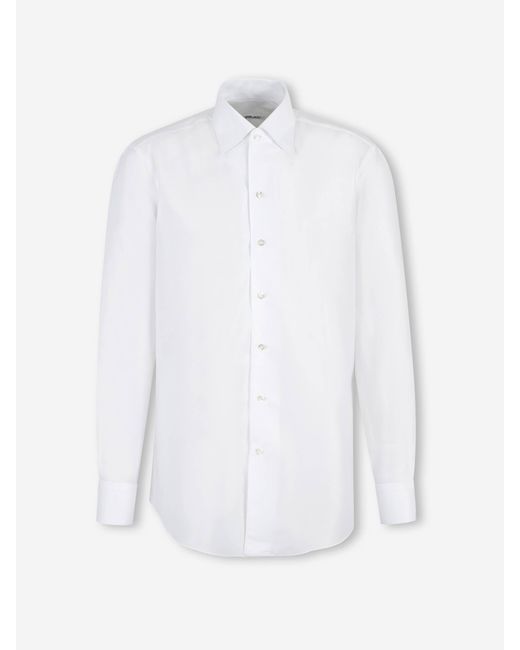 Fray White Linen Dress Shirt for men