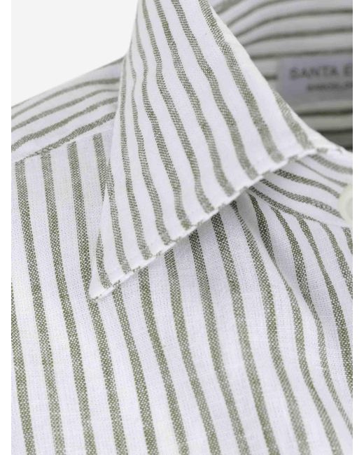 Santa Eulalia White Striped Shirt for men