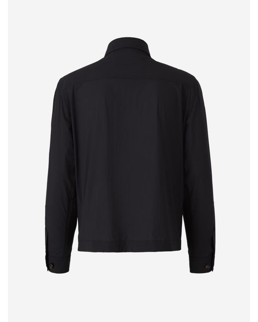 Moorer Blue Shirt Jacket Pockets for men