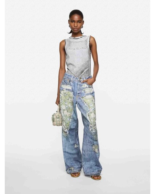 Acne Gray Layered Strappy Top