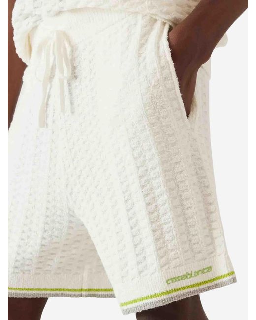 Casablanca White Bermuda Tennis Loop for men