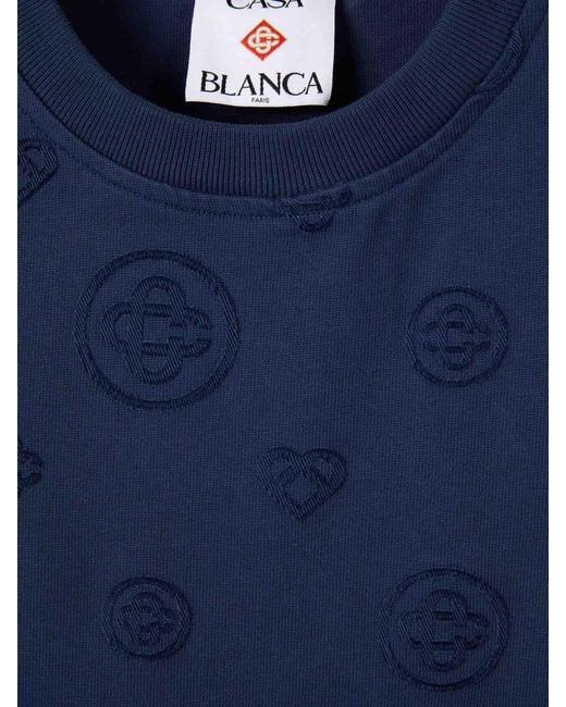 Casablanca Blue Round Neck T-Shirt for men