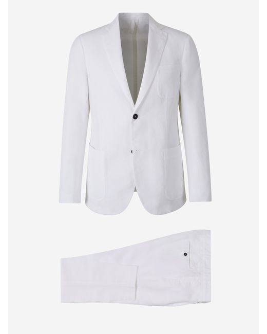 Traje Liso Lino Incotex de hombre de color White