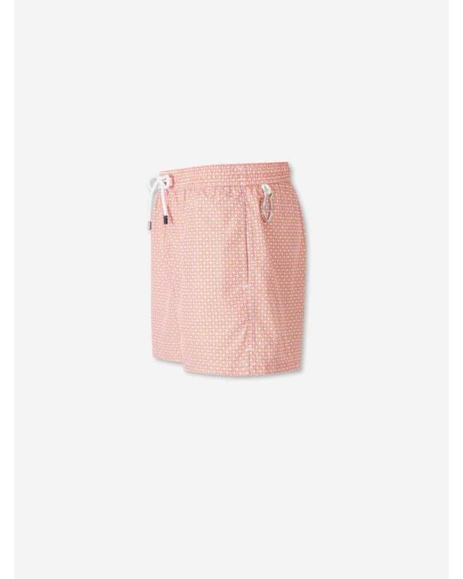 Fedeli Pink Printed Swimsuit for men