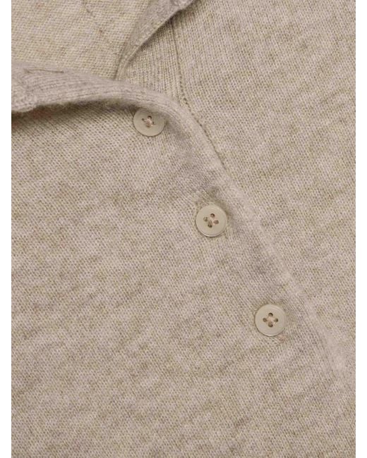 Jonathan Simkhai White Cashmere Knit Polo Shirt