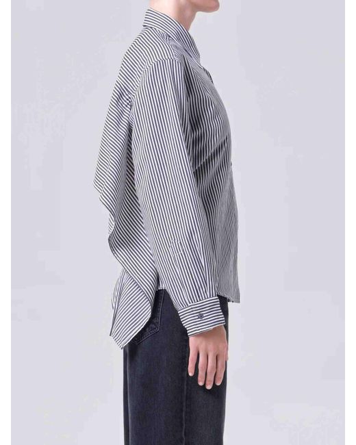 Agolde Gray Theo Striped Shirt