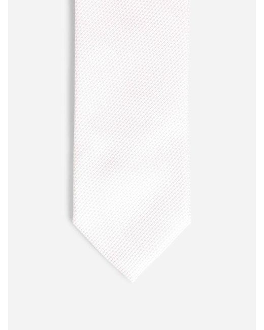 Corbata Seda Entrelazada Santa Eulalia de hombre de color White