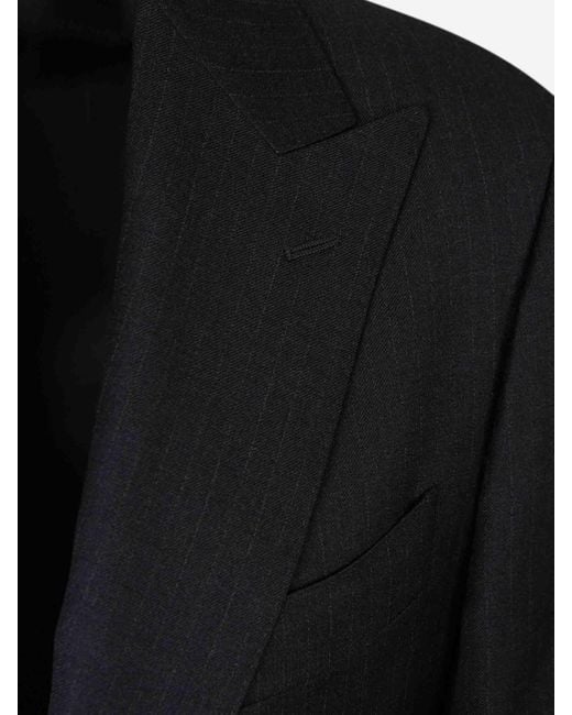 Canali Blue Straight Wool Suit for men