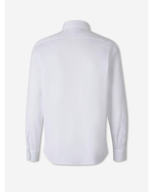 Brunello Cucinelli White Plain Dress Shirt for men