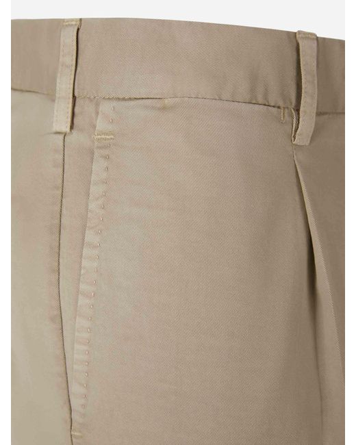 Santa Eulalia Natural Cotton Pleated Pants for men