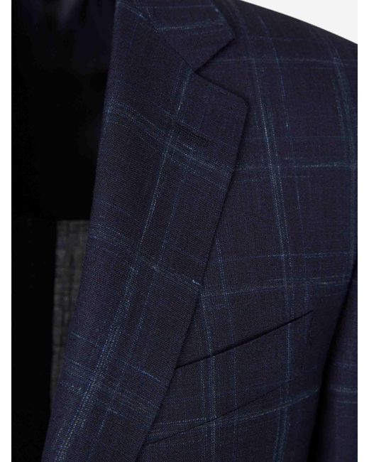 Canali Blue Straight Wool Suit for men