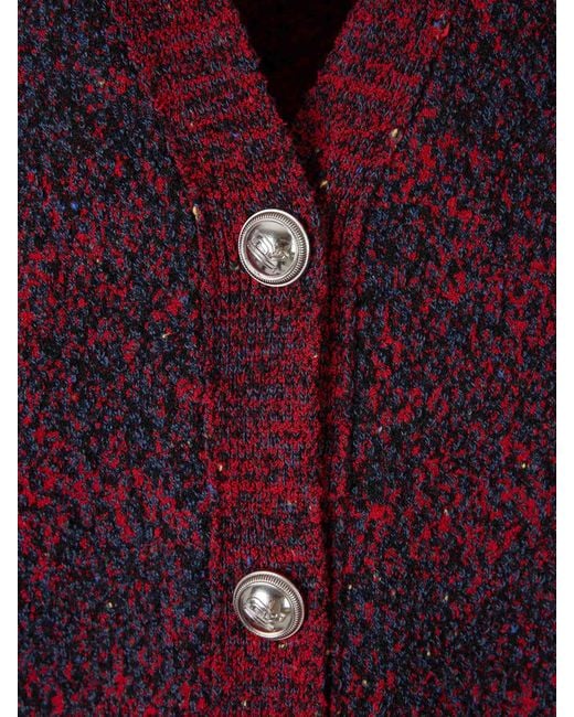 Rabanne Purple Cotton Knit Cardigan