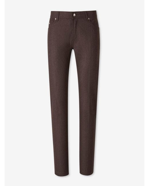 Marco Pescarolo Gray Cashmere Straight Leg Trousers for men