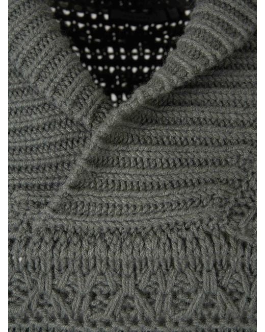 Canali Green Thick V-Neck Sweater for men
