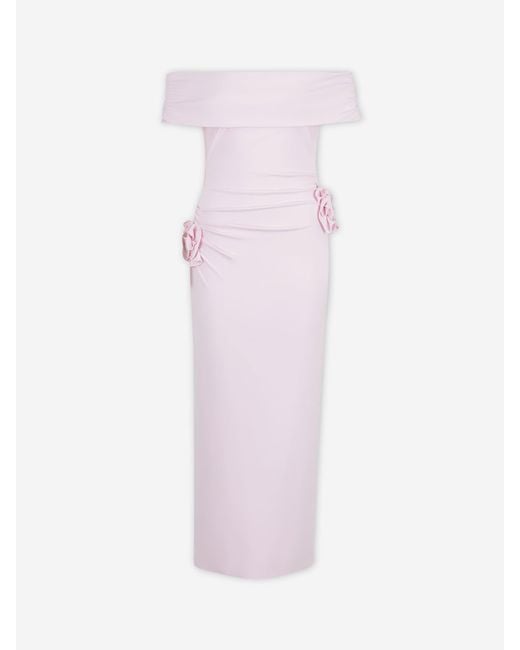 Roland Mouret Pink Floral Midi Dress