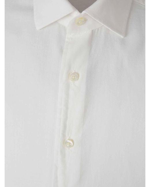 Santa Eulalia White Plain Cotton Shirt for men