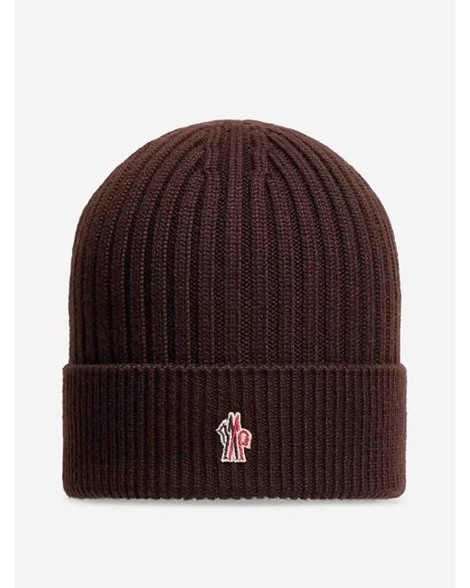 Moncler Brown Knitted Woolen Hat for men