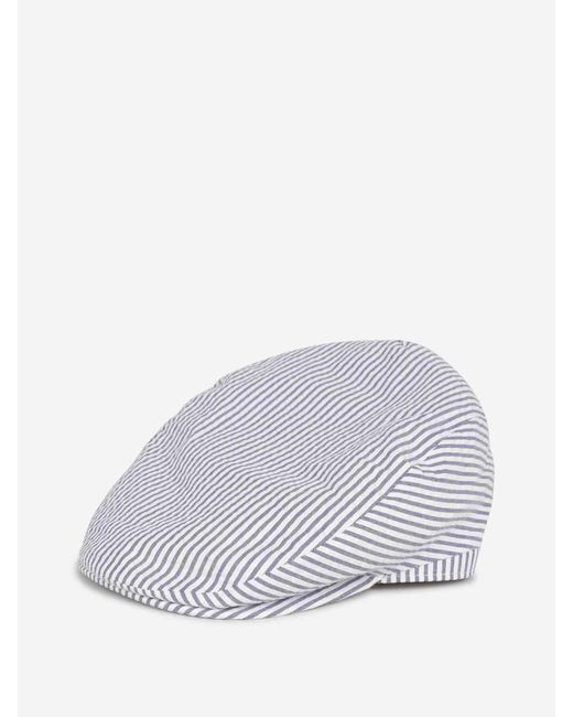 Lock & Hatters White Striped Cap for men