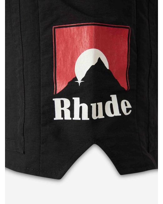 Rhude Black Nylon Logo Shorts for men