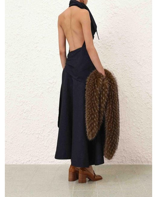 Zimmermann Blue Valiat Draped Dress