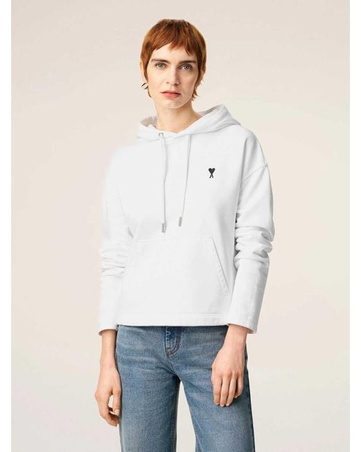 AMI White Hooded Sweatshirt Logo