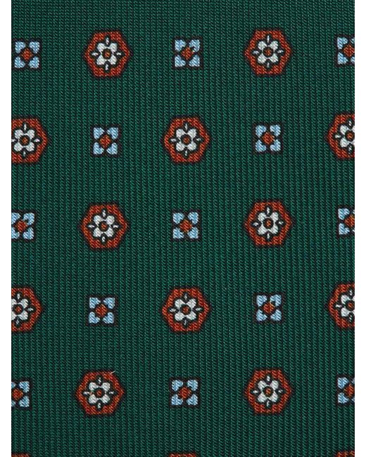 Marinella Green Floral Silk Tie for men