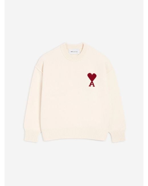 AMI Natural Wool Logo Jersey