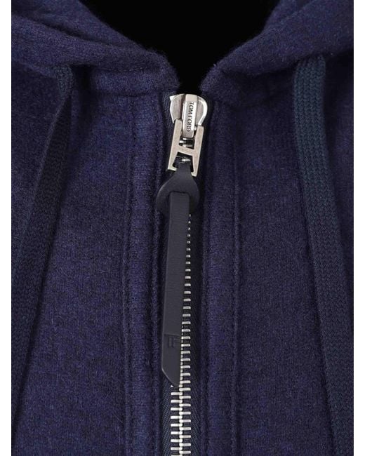 Tom Ford Blue Cashmere Hoodie for men