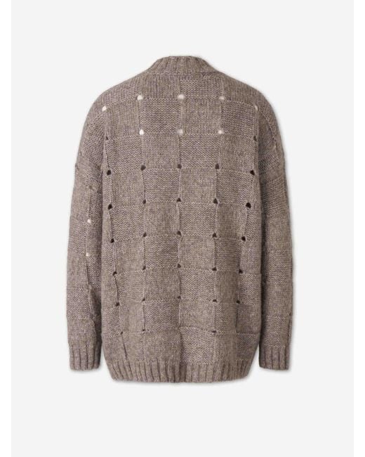 ELY ELY Brown Plaid Crew Neck Sweater
