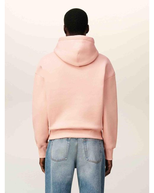 AMI Pink Hooded Sweatshirt Cotton for men