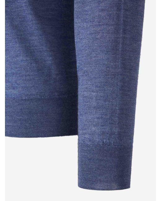 Jersey Pico Cashmere di Santa Eulalia in Blue da Uomo