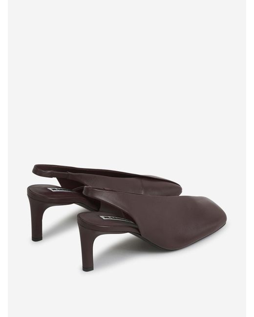 Jil Sander Brown Lederschuhe Mit Absatz
