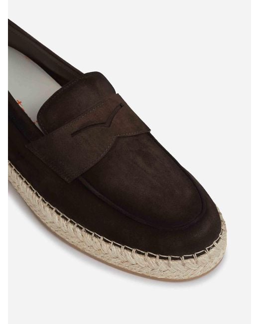 Santoni Multicolor Suede Espadrille Loafers for men