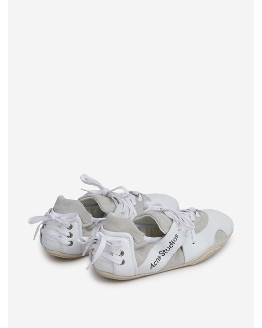 Acne White Lace-Up Sneakers for men