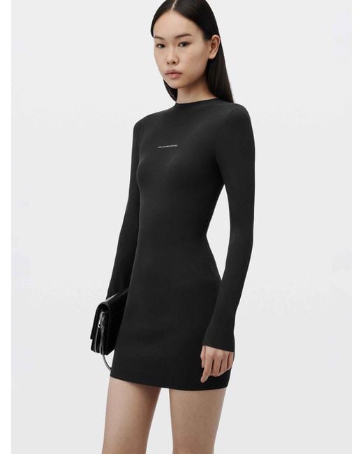 Robe Mini Logo Alexander Wang en coloris Black