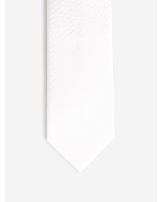 Petronius White Plain Silk Tie for men