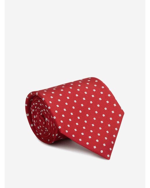Marinella Red Floral Silk Tie for men