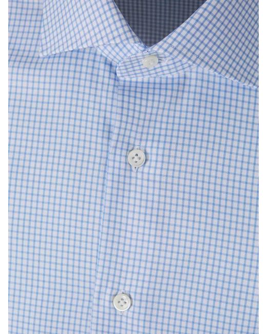 Santa Eulalia Blue Checkered Shirt for men