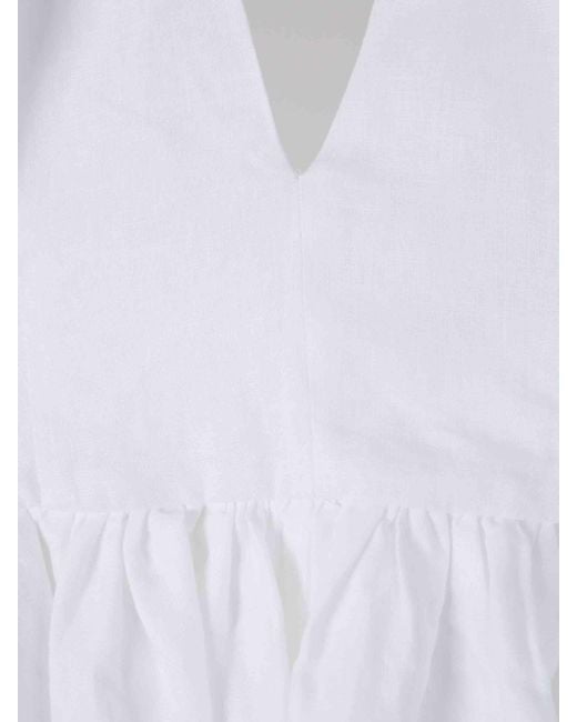 Staud White Grazia Linen Dress
