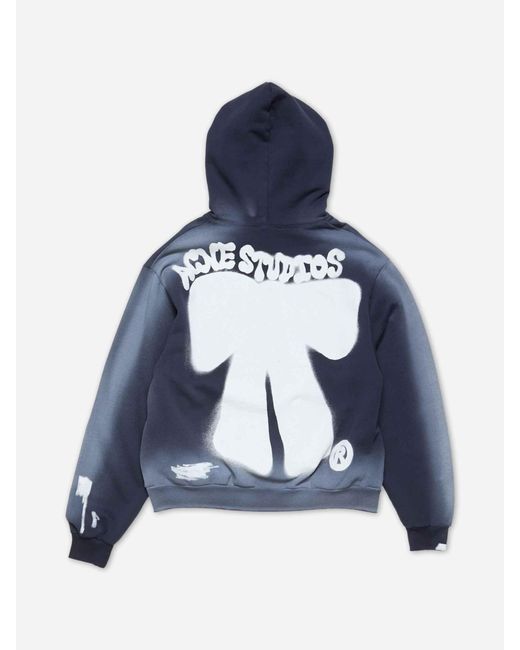 Acne Blue Sprayed Hoodie for men