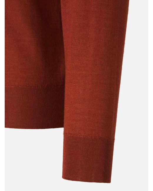 Santa Eulalia Red Cashmere V-Neck Sweater for men
