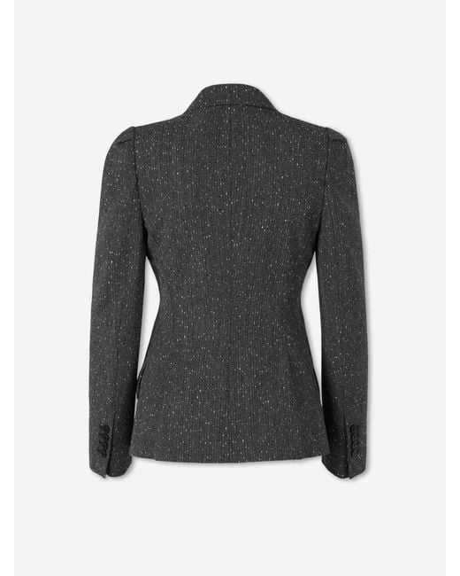McQueen Black Straight Wool Blazer