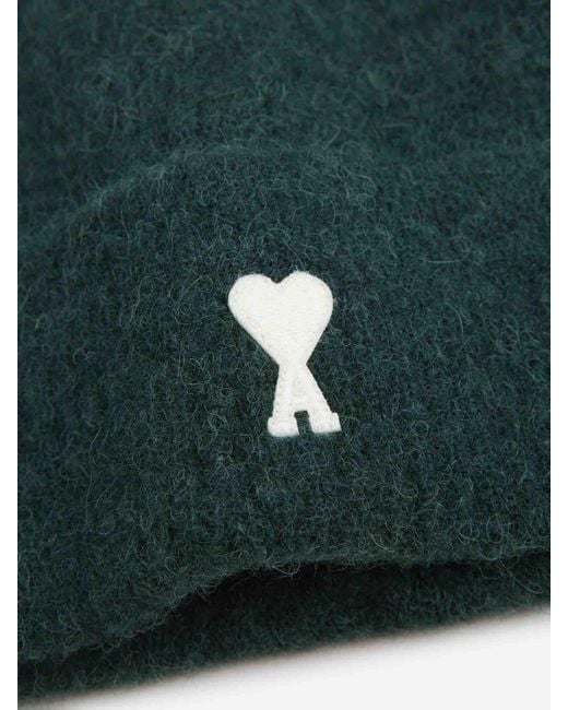 AMI Blue Logo Knit Hat for men